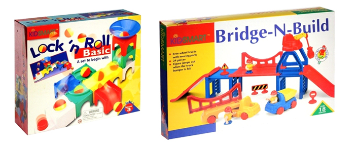 Наборы конструктора Kidsmart серий Bridge-n-built и Lock`n Roll