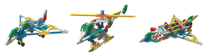 Модели из наборов  K’NEX Building Sets: Plane и Helicopter