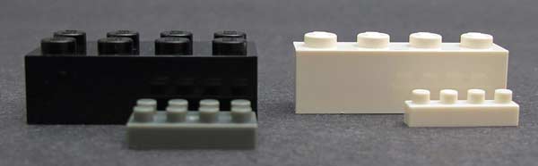 Размеры деталей NanoBlock в сравнении с LEGO