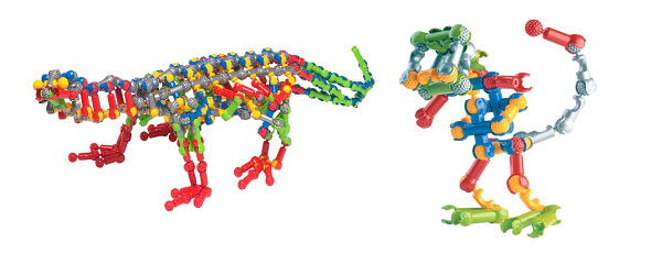 Динозавры собранные из наборов ZOOB 55  и ZOOB Basic Set 500. 2014 год