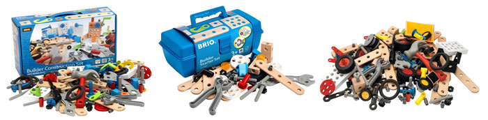 Коробки с наборами и детали строительного конструктора BRIO Builder