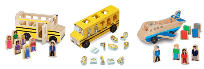 Модели из наборов  Melissa & Doug серии Planes & Buses