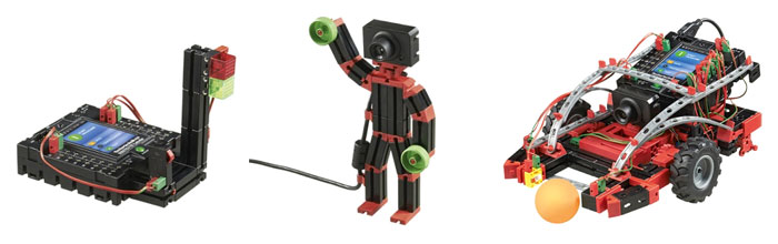 Робот-видеооператор, робот-футболист  и робот-светофор из наборов Fischertechnik Robotics 