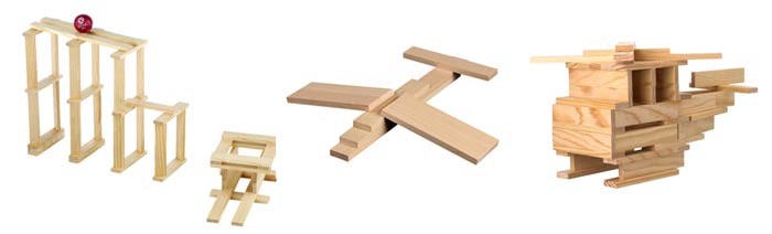 
Простейшие модели  из планок конструктора KEVA Planks