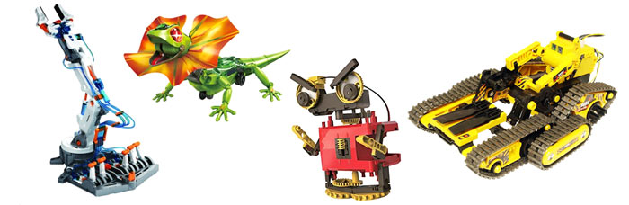 Модели All Terrain Robot, EM4 Robot, Kingii Dragon Robot и Hydraulic Arm Edge
