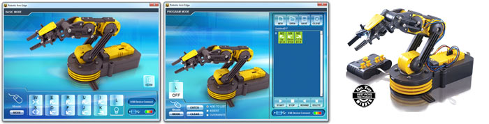 Модель Robotic Arm Edge с окном программного интерфейса