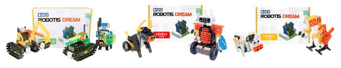Коробки с наборами и модели серии ROBOTIS Dream