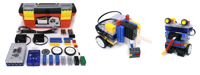 Коробка с набором Robo Kids и модели роботов