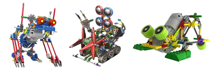 Модели непрограммируемых роботов, собранные из конструктора LOZ