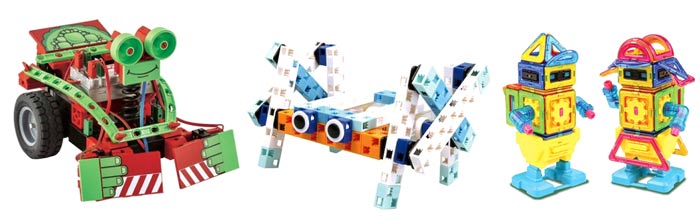 Модели непрограммируемых роботов Magformers, Mini Bot и Artec «Робо»